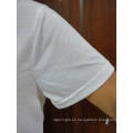 Camiseta blanca suave de los hombres de la moda del cuello redondo del verano de la mezcla suave del algodón